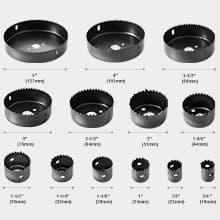 Luckyway 17-Piece Hole Saw Kit, Hole Saw Set, 3/4" to 5" Hole Saw with Hole Saw Mandrel for Wood,Plastic,PVC and Drywall