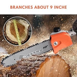 Pole Saw Gas Powered, 16-Foot Reach 42.7CC 2-Cycle 10-Inch Bar Cordless Extendable Long Trimmer Power Gasoline Chainsaw For Tree Hedge Trimming Bush Pruning, Spinning Saw Head