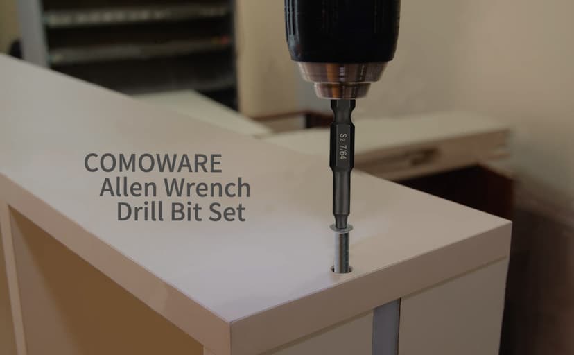 COMOWARE Impact Drill Bit Set - 21 Pcs Hex Titanium HSS Quick Change Impact Driver Bit Set for Wood, Plastic, Aluminum Alloy, Metal, 1/16"-1/2"