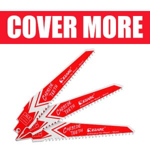 EZARC Carbide Reciprocating Saw Blade R956HM Endurance for Hard Wood and Metal Demolition 9-Inch 6TPI, 3-Pack