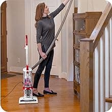 Kenmore DU2015 Bagless Upright Vacuum Lightweight Carpet Cleaner with 10’Hose, HEPA Filter, 4 Cleaning Tools for Pet Hair, Hardwood Floor, Red