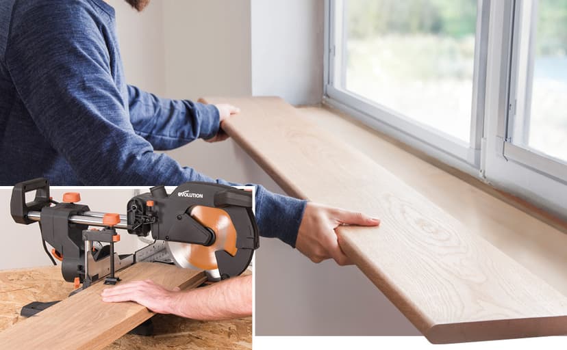 Evolution Power Tools R255SMS+ PLUS 10-Inch Sliding Miter Saw Plus Multi-Material Multi-Purpose Cutting Cuts Metal, Plastic, Wood & More 0˚ - 45˚ Bevel & 50˚ - 50˚ Miter Angles TCT Blade Included