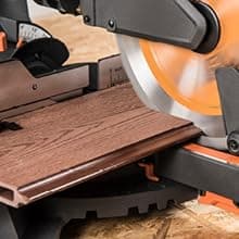 Evolution Power Tools R255SMS+ PLUS 10-Inch Sliding Miter Saw Plus Multi-Material Multi-Purpose Cutting Cuts Metal, Plastic, Wood & More 0˚ - 45˚ Bevel & 50˚ - 50˚ Miter Angles TCT Blade Included