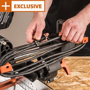 Evolution Power Tools R255SMS+ PLUS 10-Inch Sliding Miter Saw Plus Multi-Material Multi-Purpose Cutting Cuts Metal, Plastic, Wood & More 0˚ - 45˚ Bevel & 50˚ - 50˚ Miter Angles TCT Blade Included
