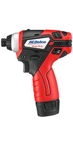 ACDelco ARI12105P G12 Series 12V Cordless Li-ion ¼” 82 ft-lbs. Impact Driver Tool Kit