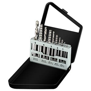 COMOWARE 10pcs Screw Extractor & Left Hand Drill Bit Set, HSS M2, 118° Split Point, 5pcs Left Handed Drill Bits (5/64" - 19/64") & 5pcs Easy Out Screw Extractor Set (#1 - #5), with Index Case