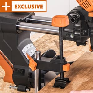 Evolution Power Tools R255SMS-DB+ 10-Inch Dual Bevel Sliding Miter Saw Multi-Material, Multipurpose Cutting Cuts Metal, Plastic, Wood 45˚-45˚ Double Bevel & 50˚-50˚ Miter TCT Blade Included