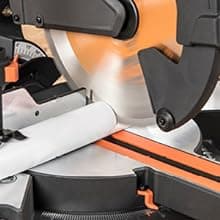 Evolution Power Tools R255SMS+ PLUS 10-Inch Sliding Miter Saw Plus Multi-Material Multi-Purpose Cutting Cuts Metal, Plastic, Wood & More 0˚ - 45˚ Bevel & 50˚ - 50˚ Miter Angles TCT Blade Included