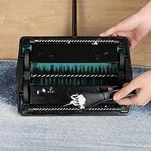 Yocada Carpet Sweeper Cleaner for Home Office Low&Undercoat Carpets Rugs Pet Hair Dust Scraps Paper Small Rubbish Cleaning with a Brush Blue