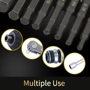 COMOWARE Impact Drill Bit Set - 21 Pcs Hex Titanium HSS Quick Change Impact Driver Bit Set for Wood, Plastic, Aluminum Alloy, Metal, 1/16"-1/2"