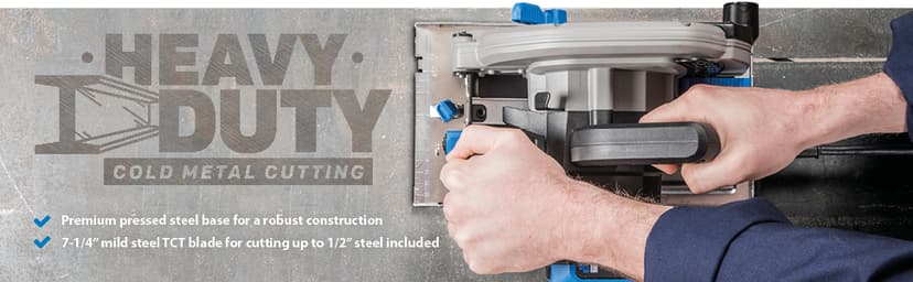 Evolution S185CCSL | 7.25” Metal Cutting Circular Saw | Cuts Steel & More | 7-1/4” TCT Blade Included | 45° Bevel Cuts | Dry-Cut | 15A Corded Power | Accurate, Powerful, Reliable