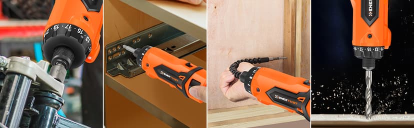 ENERTWIST Cordless Screwdriver, 8V Max 10Nm Electric Screwdriver Rechargeable Set with 82 Accessory Kit and Charger in Carrying Case, 21+1 Cluth, Dual Position Handle, LED Light, ET-CS-8