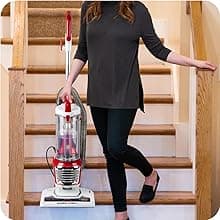 Kenmore DU2015 Bagless Upright Vacuum Lightweight Carpet Cleaner with 10’Hose, HEPA Filter, 4 Cleaning Tools for Pet Hair, Hardwood Floor, Red
