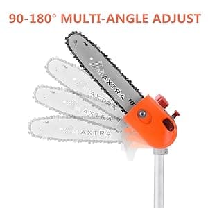 Pole Saw Gas Powered, 16-Foot Reach 42.7CC 2-Cycle 10-Inch Bar Cordless Extendable Long Trimmer Power Gasoline Chainsaw For Tree Hedge Trimming Bush Pruning, Spinning Saw Head