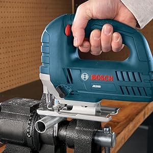 BOSCH JS260 Top-Handle Jig Saw - 6.0 Amp Motor, Variable Speed Control, Low-Vibration Plunging Design, Toolless Blade Change System - Ideal for Accurate and Smooth Cutting