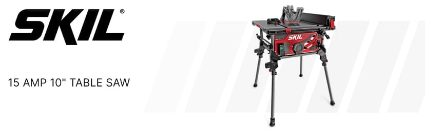 SKIL 15 Amp 10 Inch Portable Jobsite Table Saw with Folding Stand- TS6307-00