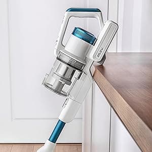Eureka NEC185 Cordless Stick Vacuum Cleaner Convenient for Hard Floors, Rechargeable Handheld Vacuum Cleaner Portable with Powerful Motor Efficient Suction,White