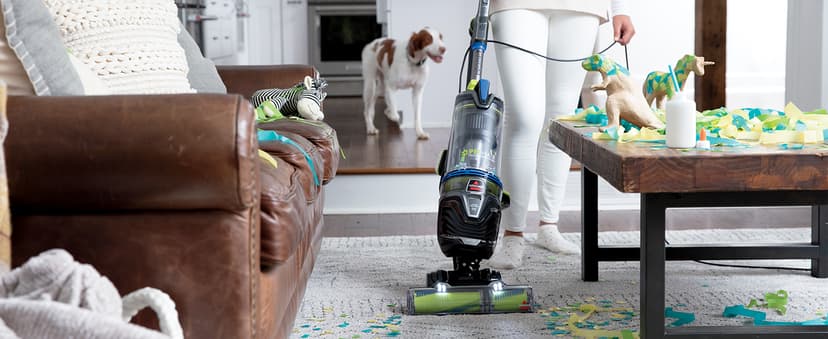 Bissell Pet Hair Eraser Turbo Rewind Vacuum, Lightweight, Automatic Cord Rewind, Tangle-Free Brush Roll, Headlights, Powerful Pet Hair Pickup, SmartSeal Allergen System, Blue, 27909