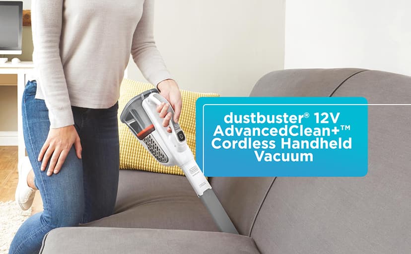 BLACK+DECKER Dustbuster Handheld Vacuum, Cordless, AdvancedClean+, White (HHVK320J10)
