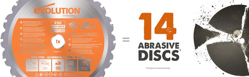 Evolution Power Tools RAGE4 7-1/4-Inch TCT Multipurpose Cutting Chop Saw, Orange