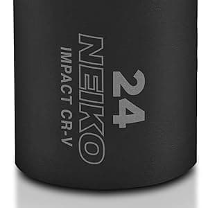 NEIKO 02448A 1/2" Drive Master Impact Socket Set, 65 Piece, Standard SAE (3/8"-1-1/4") & Metric (10-24 mm) Sizes, Deep & Shallow Kit, Includes Adapters & Ratchet Handle