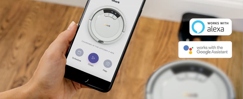 Shark AV752 ION Robot Vacuum, Tri-Brush System, Wifi Connected, 120 Min Runtime, Works with Alexa, Multi Surface Cleaning, White