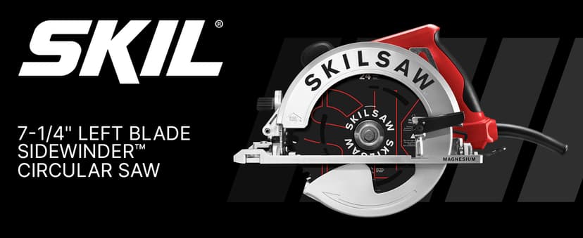 Skil 15 Amp 7-1/4 Inch Magnesium Left Blade Sidewinder Circular Saw Skilsaw - SPT67M8-01