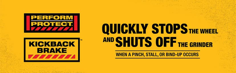 DEWALT 20V MAX* XR Angle Grinder with Kickback Brake, Slide Switch, 4-1/2-Inch, Tool Only (DCG405B)