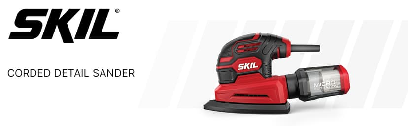 SKIL Corded Detail Sander, Includes 3pcs Sanding Paper and Dust Box - SR250801