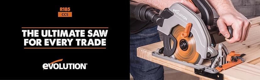 Evolution Power Tools R185CCS 7-1/4" TCT Multi-Material Cutting Circular Saw, 7-1/4", Orange