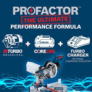 BOSCH GCM18V-07SN PROFACTOR™ 18V 7-1/4 In. Single-Bevel Slide Miter Saw - Mobile, Cordless Solution, 3-3/4 In. Nested Crown Cutting, 8-1/4 In. Crosscut Capacity (Bare Tool)