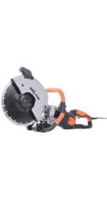 Evolution Power Tools R300DCT 12 inch Concrete Saw (Aka Circular Saw, Angle Grinder, Chop / Cut Off Saw, Demo Saw, Disc / Power Cutter) Electric Motor, No Gas - 4-1/2" Cut - Incl Diamond Masonry Blade