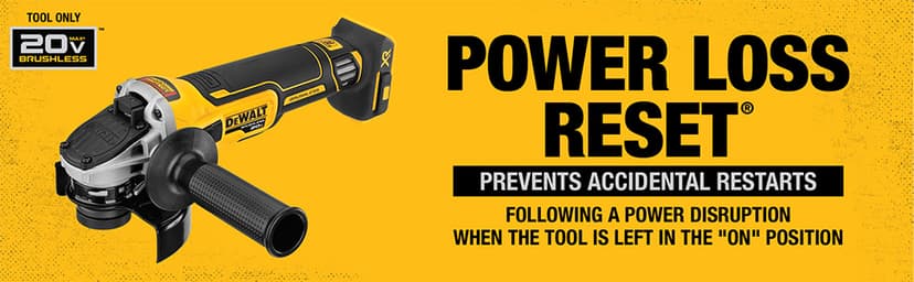 DEWALT 20V MAX* XR Angle Grinder with Kickback Brake, Slide Switch, 4-1/2-Inch, Tool Only (DCG405B)