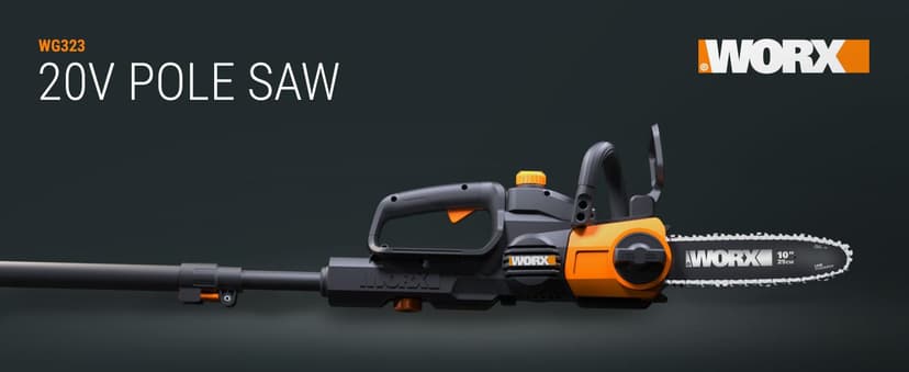 Worx WG323 20V Power Share 10" Cordless Pole/Chain Saw with Auto-Tension (Battery & Charger Included)