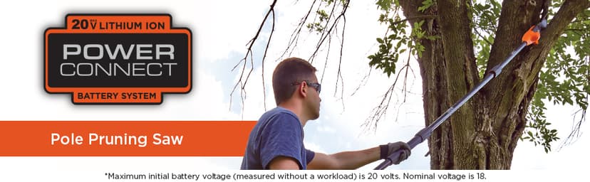 BLACK+DECKER 20V Max Pole Saw for Tree Trimming, Cordless, with Extension up to 14 ft., Bare Tool Only (LPP120B)