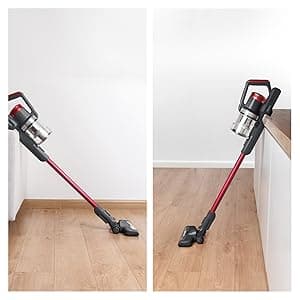 Eureka Lightweight Cordless Stick Vacuum Cleaner Convenient for Hard Floors, Rechargeable Handheld Vacuum Cleaner Portable with Powerful Motor Efficient Suction, RapidClean Pro NEC186, Rose Red
