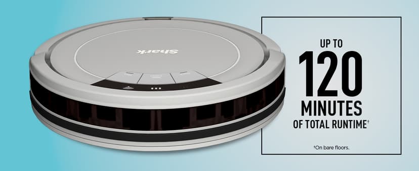 Shark AV752 ION Robot Vacuum, Tri-Brush System, Wifi Connected, 120 Min Runtime, Works with Alexa, Multi Surface Cleaning, White