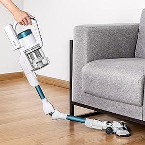 Eureka NEC185 Cordless Stick Vacuum Cleaner Convenient for Hard Floors, Rechargeable Handheld Vacuum Cleaner Portable with Powerful Motor Efficient Suction,White