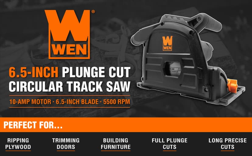 WEN CT1065 10-Amp 6.5-Inch Plunge Cut Sidewinder Circular Track Saw,Black