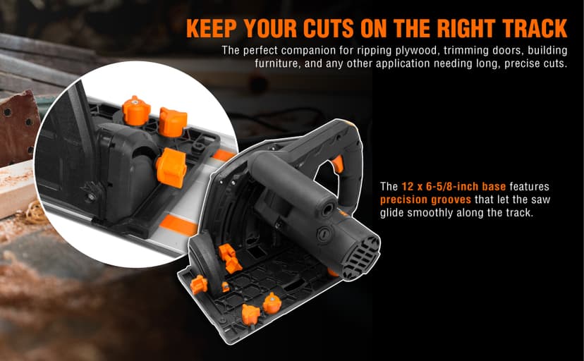WEN CT1065 10-Amp 6.5-Inch Plunge Cut Sidewinder Circular Track Saw,Black