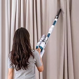 Eureka NEC185 Cordless Stick Vacuum Cleaner Convenient for Hard Floors, Rechargeable Handheld Vacuum Cleaner Portable with Powerful Motor Efficient Suction,White