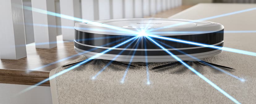 Shark AV752 ION Robot Vacuum, Tri-Brush System, Wifi Connected, 120 Min Runtime, Works with Alexa, Multi Surface Cleaning, White