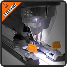 WEN 33606 6.6-Amp Variable Speed Orbital Jig Saw with Laser and LED Light,Black, Silver
