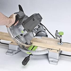 Genesis GMS1015LC 15-Amp 10-Inch Compound Miter Saw with Laser Guide and 9 Positive Miter Stops , Gray