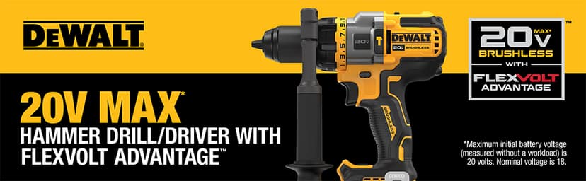 DEWALT FLEXVOLT ADVANTAGE 20V MAX* Hammer Drill, Cordless, 1/2-Inch, Tool Only (DCD999B)