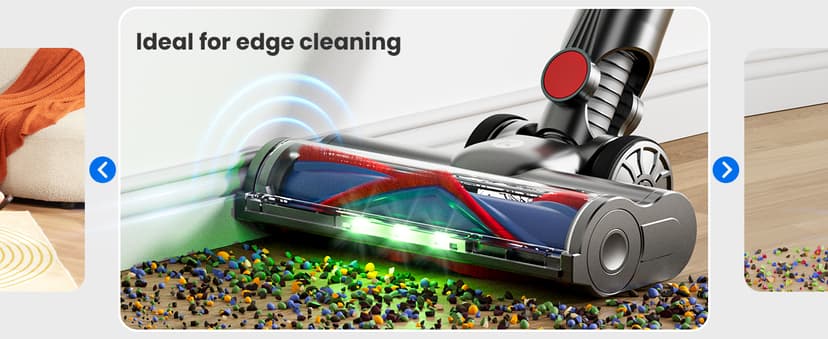 Cordless Vacuum Cleaner, 500W/40Kpa Vacuum Cleaners for Home, 60Mins Stick Vacuum with LED Display, Anti-Tangle & Wall Mount Charging, 8 in 1 Lightweight Vacuum for Hard Floors Carpet Pet Hair