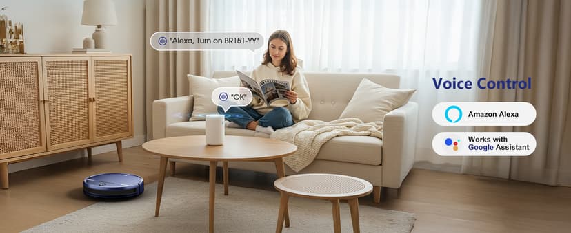 Robot Vacuum and Mop Combo, WiFi/App/Voice, Robotic Vacuum Cleaner with Schedule, 2 in 1 Mopping Robot Vacuum with Water Tank and Dustbin, Self-Charging, Slim, Ideal for Hard Floor, Pet Hair, Carpet