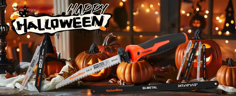 Valuemax 8-In-1 Multi-Blades Hand Saw, Quick-Change Mechanism Hacksaws with TPR Handle, CRV & Bimetal Blades, Drywall/Jab Saw, Handsaws for Wood, Metal, Plastic and Plywood