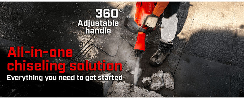 XtremepowerUS 2200W Demolition Electric Jack Hammer Power Drill Concrete Breaker Bar Point & Chisel Bits Chisel Set