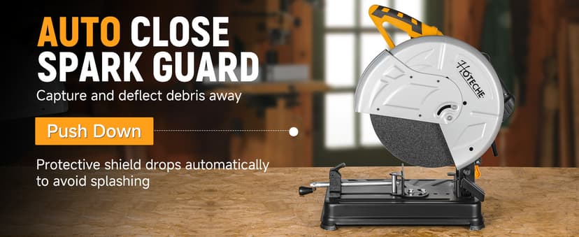 Hoteche 14-Inch Metal Cutting Chop Saw 2600W Heavy-Duty Electric Cut Off Machine with Saw Blade